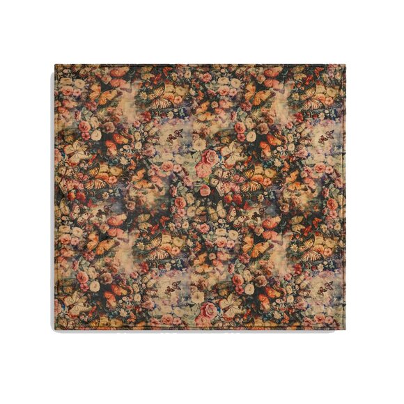 Johnny Was Laurel Canyon Lola Cozy Blanket Reversible Floral Gold Black Home NEW - Picture 3 of 6